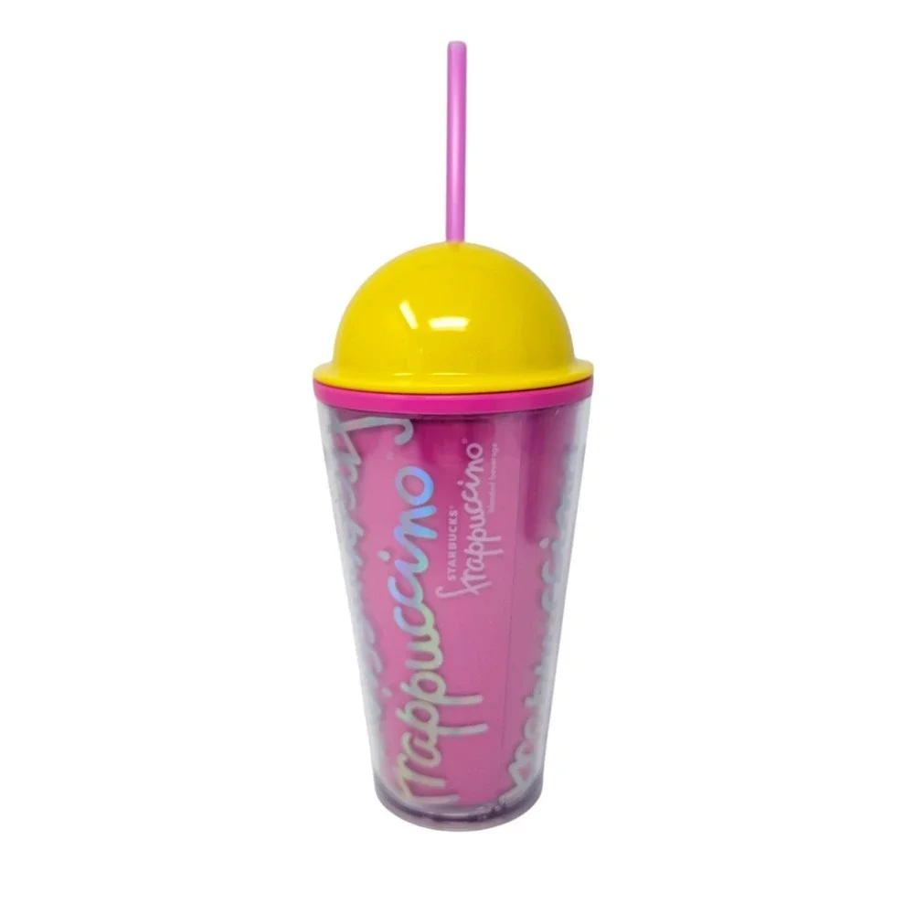 2 x Starbucks Frappuccino Set Purple Hot Pink Fuchsia  Holographic 16oz Tumblers